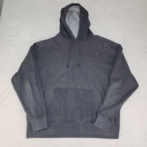 Champion Hoodie Mens XL Dark Gray Sweatshirt Kangaroo Pocket Logo Solid